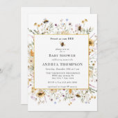 春野草 | Bee Baby Shower 招待状 (正面/裏面)