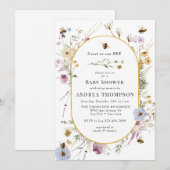 春野草 | Bee Baby Shower 招待状 (正面/裏面)