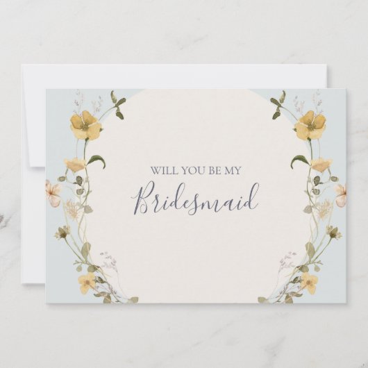 春野草 | Blue Bridesmaid Proposal Card 招待状 (正面)