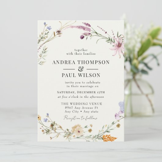 春野草 | Boho Chic 結婚's 招待状 (スタンド正面)