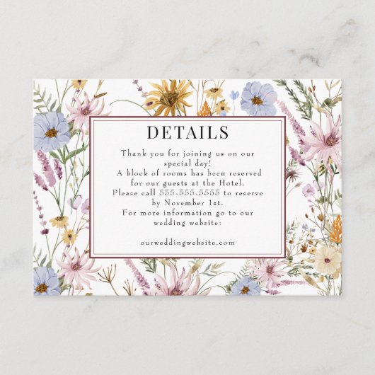 春野草 | Boho Chic 結婚's |詳細 エンクロージャーカード (正面)