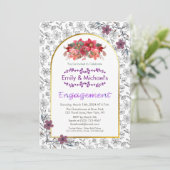 春金ゴールドはっきりしたフローラ開花婚約パーティ 招待状 (スタンド正面)