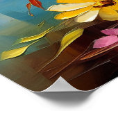 春開花の花と生け花 ポスター (角)