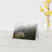 春開花インモーニングミスト写真ノートカード カード (黄色い花)