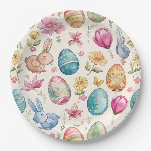 春開花イースター6 ペーパープレート (正面)