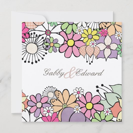 春開花カスタムウエディング招待状招待状 招待状 (正面)