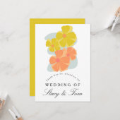 春開花コスモスハンドドロー結婚ズ カード (正面/裏面インサイチュ)