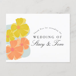 春開花コスモスハンドドロー結婚ズ ポストカード