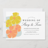 春開花コスモスハンドドロー結婚ズ 招待状 (正面)