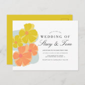 春開花コスモスハンドドロー結婚式招待状 ポストカード (正面/裏面)