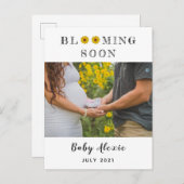 春開花デイジー妊娠リビール/誕生Announ 案内ポストカード (正面/裏面)