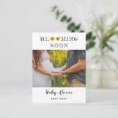 春開花デイジー妊娠リビール/誕生Announ 案内ポストカード (スタンド正面)