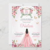 春開花バタフライピンクフローラキンセアニェラ 招待状 (正面)