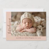 春開花ピンクフローラスウィートベビーガール誕生アン 案内状 (正面)