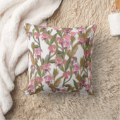 春開花フローラデザインinピンク，オリーブグリーン クッション (ブランケット)