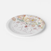 春開花ワイルドフラワーパープルガールベビーシャワー ペーパープレート (アングル)