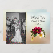 春開花写真結婚のサンキューカード サンキューカード (正面/裏面)