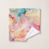 春開花大理石スワールバスルーム用タオルセット バスタオルセット (ウォッシュタオル)