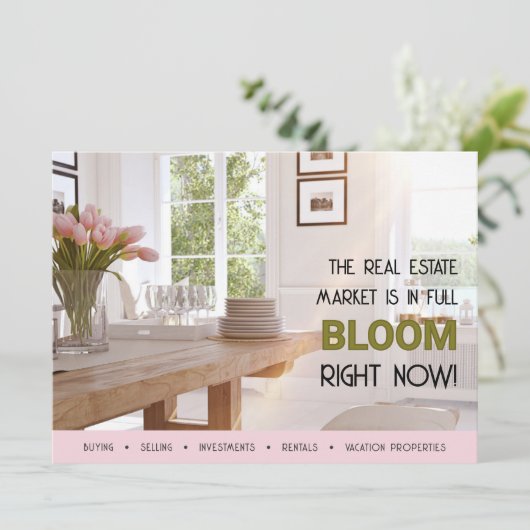 春開花実在不動産業者マーケティングはがき シーズンカード (スタンド正面)