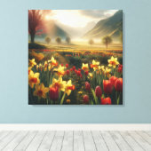 春開花放射 キャンバスプリント (インサイチュ (ウッドフロア))