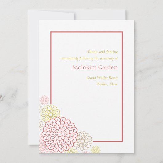 春開花結婚式招待状 招待状 (裏面)