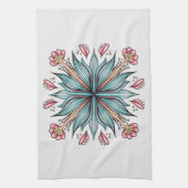 春開花:ジオメトリフローラ キッチンタオル (縦)