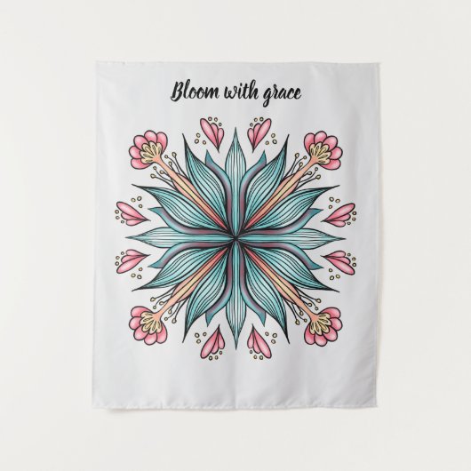 春開花：ジオメトリフローラ タペストリー (正面)