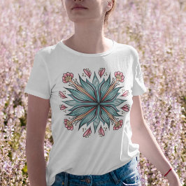 春開花:ジオメトリフローラ Tシャツ
