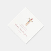 春開花 | フローラクロスバプテスマ《キリスト教》洗礼式や命名式 スタンダードカクテルナプキン (角)
