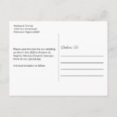 春離れ水の色の結婚式の日付を保存 案内ポストカード (裏面)