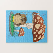 春雨シャワーフクロウキノコ ジグソーパズル (横)