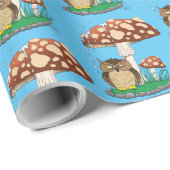 春雨シャワーフクロウキノコ ラッピングペーパー (ロールコーナー)