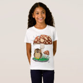 春雨シャワーフクロウキノコ Tシャツ (正面フル)