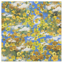 春雲の中の花バターカップ ファブリック