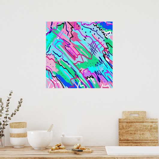 春風景抽象芸術アート ポスター (キッチン)