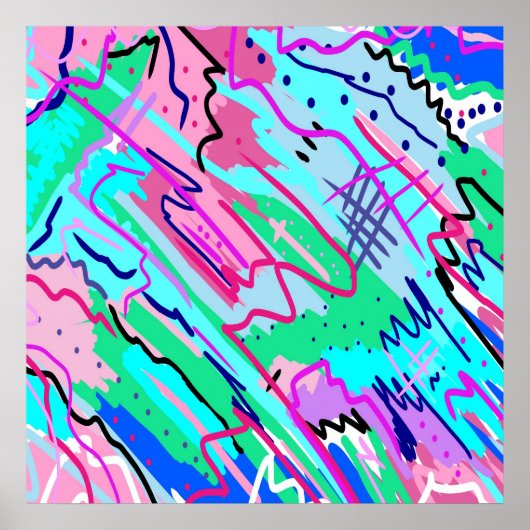 春風景抽象芸術アート ポスター (正面)