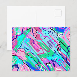 春風景抽象芸術アート ポストカード