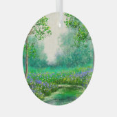春風景油絵、森。 ガラスオーナメント (正面右)