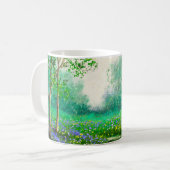 春風景油絵、森。 コーヒーマグカップ (正面左)