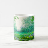 春風景油絵、森。 コーヒーマグカップ (中央)