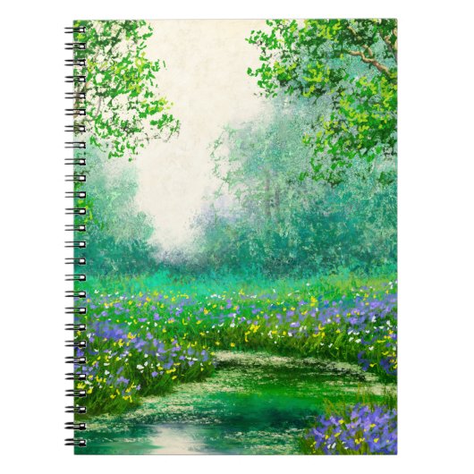 春風景油絵、森。 ノートブック (正面)
