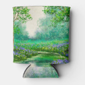 春風景油絵、森。 缶クーラー (正面)