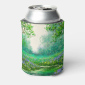 春風景油絵、森。 缶クーラー (缶裏面)