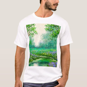 春風景油絵、森。 Tシャツ