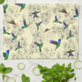 春飛んでいるバードキッチンタオル – あなたの色 キッチンタオル (折り畳み)