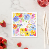 春鮮やかの水彩花結婚の色 スタンダードカクテルナプキン (インサイチュ)