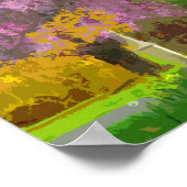 春鮮やかの花のピンクの木 ポスター (角)