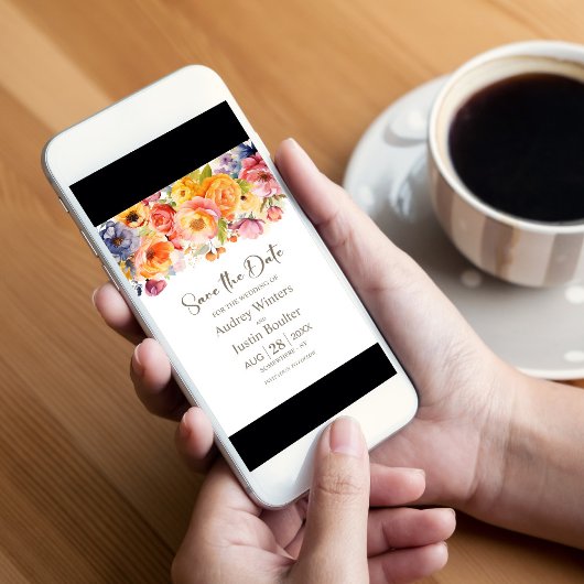 春鮮やかフローラ結婚式の日付の保存 招待状