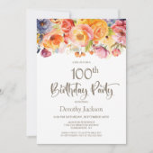 春鮮やかフローラ100th誕生日パーティー 招待状 (正面)