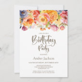 春鮮やかフローラAny Age Birthday Party 招待状 (正面)